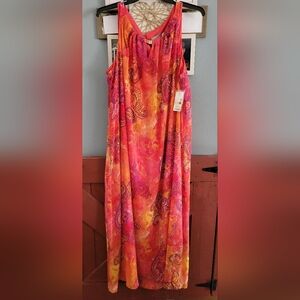 NWT Catherines Pink & Orange Sleeveless Dress - Size (26-28W)